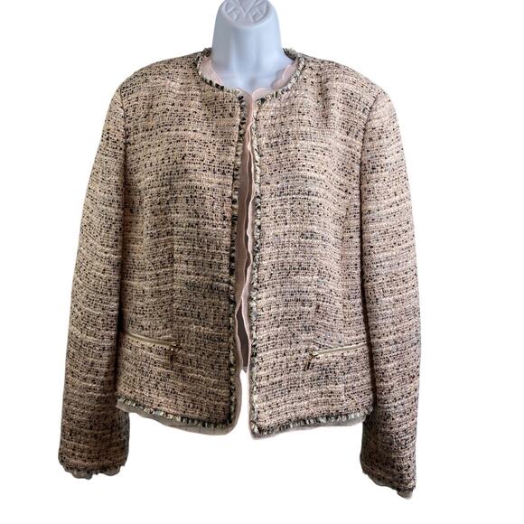 Vintage Anne Klein Collarless Boucle‎ Jacket Size 16 Old Money Ladies Who Lunch - Picture 1 of 11